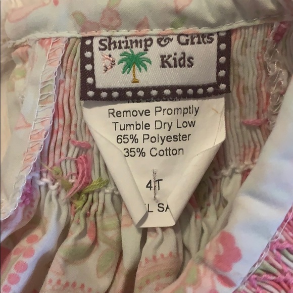Shrimp and Grits Smocked Dress size 4 - Picture 6 of 6